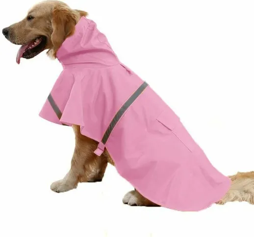 Tumalagia - Regolabile Impermeabile Pet Dog Hooded Impermeabile Riflettente Dog Rain Coat...