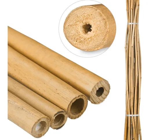 Canne di Bambù 150 cm, in Bambù Naturale, Sostegno per Piante Rampicanti, Bricolage, Legno...