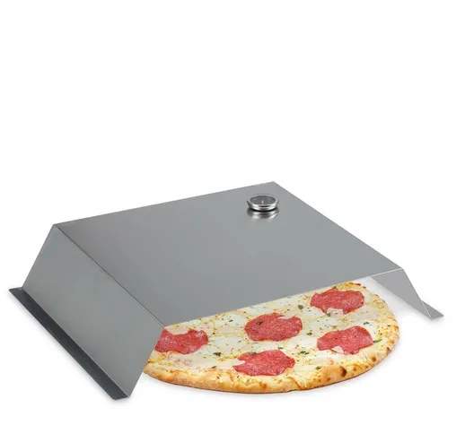 Inserto per Pizza bbq, con Termometro, Box Forno, Acciaio inox, 10x55,5x40 cm, Cover per B...