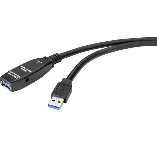  Cavo USB USB 3.2 Gen1 (USB 3.0) Spina USB-A, Presa USB-A 15.00 m Nero