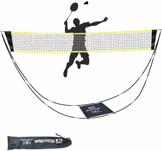 Rete da badminton pieghevole per tennis pallavolo Rete da badminton pieghevole portatile s...