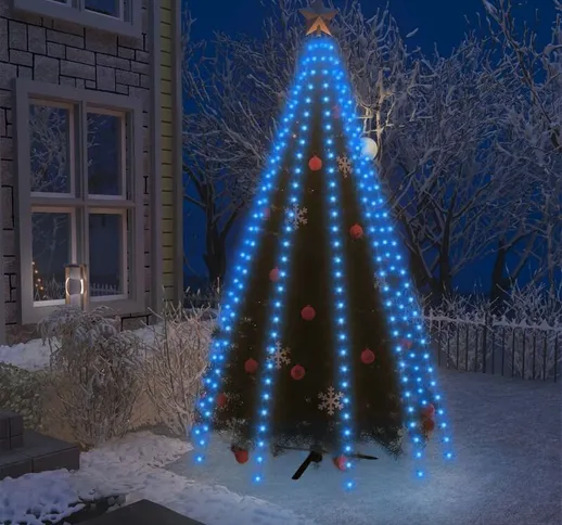 Rete di Luci per Albero di Natale con 250 led Blu 250 cm