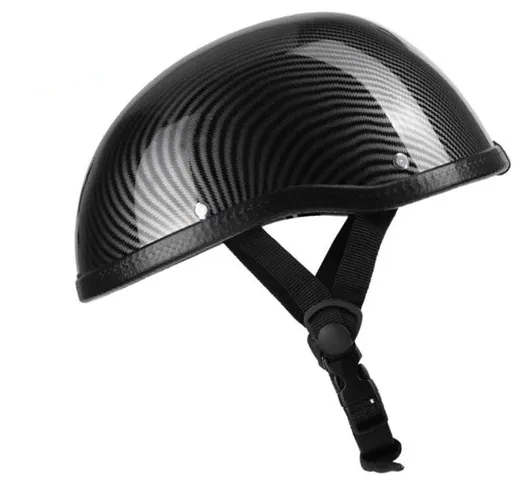 Asupermall - Retro Style Motorcycle Half Helmet ABS+Cotton Plastic Cap for Motorcyclist Bi...