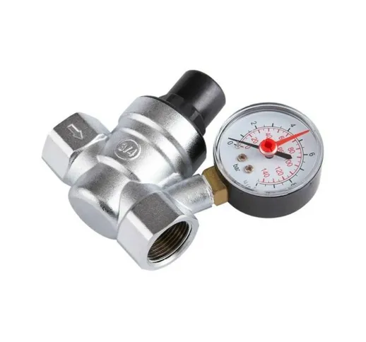 Riduttore di pressione dell'acqua regolabile in ottone 3/4 da 1 a 10 bar