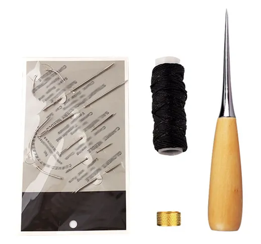 Riparazione strumento artigianale in pelle Tappezzeria curva aghi per cucire a mano con fi...