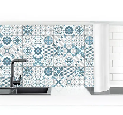 Rivestimento cucina - Geometric Tiles Micm x Blue Gray Dimensione HxL: 80cm x 150cm Materi...