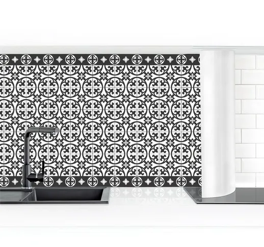 Rivestimento cucina - Geometric Tiles Micm x Circles Black Dimensione HxL: 60cm x 350cm Ma...