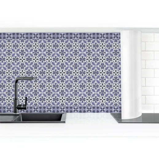 Rivestimento cucina - Geometric Tiles Micm x Flower Violet Dimensione H×L: 60cm x 150cm Ma...