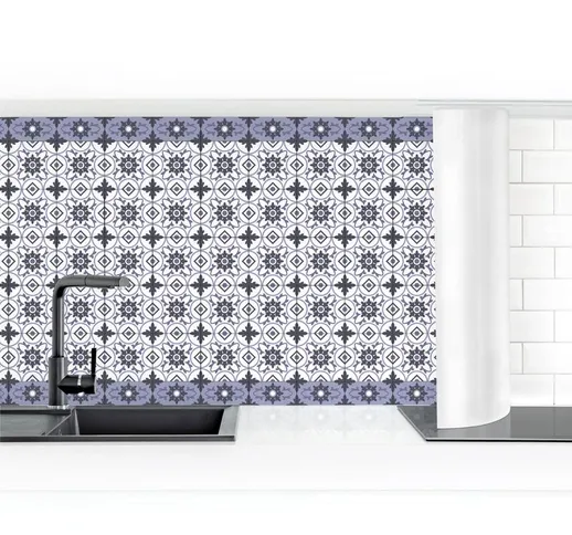 Rivestimento cucina - Geometric Tiles Micm x Flower Violet Dimensione H×L: 80cm x 200cm Ma...