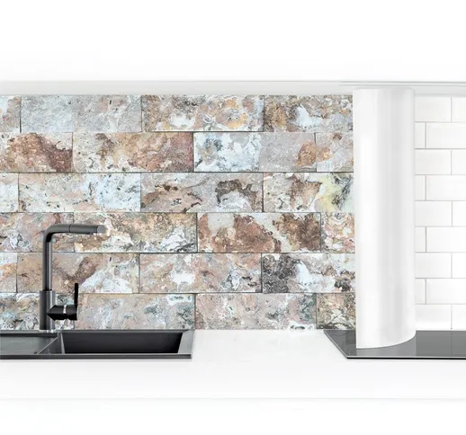 Rivestimento cucina - Natural Marble Stone Wall Dimensione H×L: 80cm x 250cm Materiale: Ma...