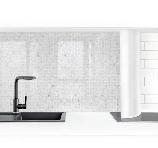 Rivestimento cucina - Mosaic Tile Marble Look Bianco Carrara Dimensione H×L: 80cm x 200cm...