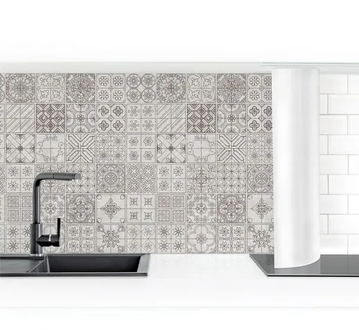 Rivestimento cucina - Tile Pattern Coimbra Gray Dimensione H×L: 80cm x 300cm Materiale: Sm...