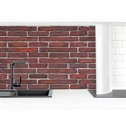 Rivestimento cucina - Red Brick Wall Dimensione H×L: 60cm x 300cm Materiale: Smart