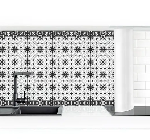 Rivestimento cucina - Geometric Tiles Micm x Cross Black Dimensione H×L: 60cm x 300cm Mate...