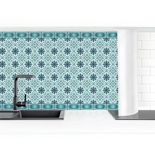 Rivestimento cucina - Geometric Tiles Micm x Cross Turquoise Dimensione H×L: 60cm x 400cm...