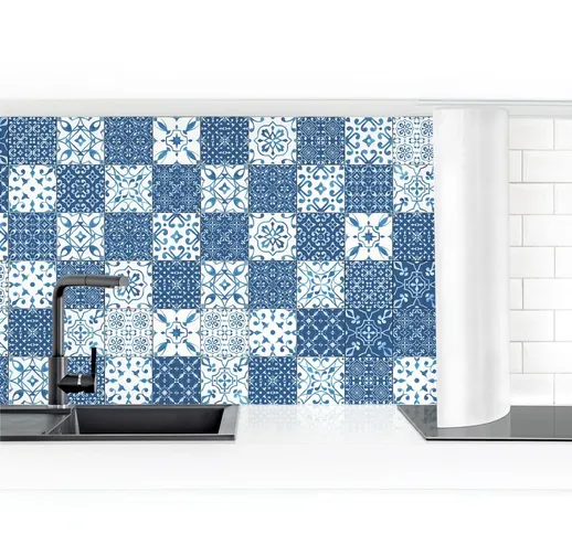 Rivestimento cucina - Tile Pattern Micm x Blue White Dimensione H×L: 60cm x 100cm Material...