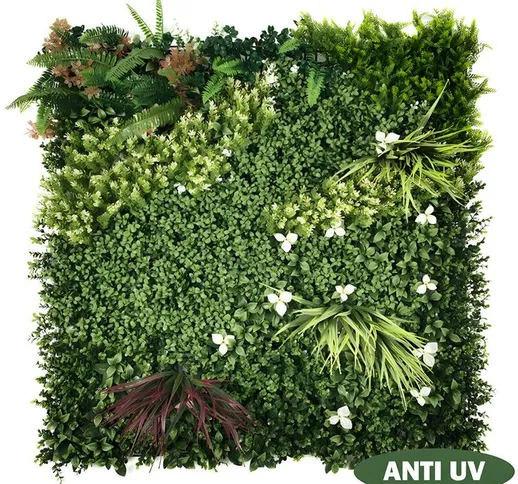 Vente-unique - Rivestimento parete vegetale sintetico Pacco da 1m² Verde - lahti - Verde