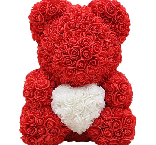Rose Teddy Bear 10 pollici di altezza fiore orso perfetto per feste di compleanno annivers...