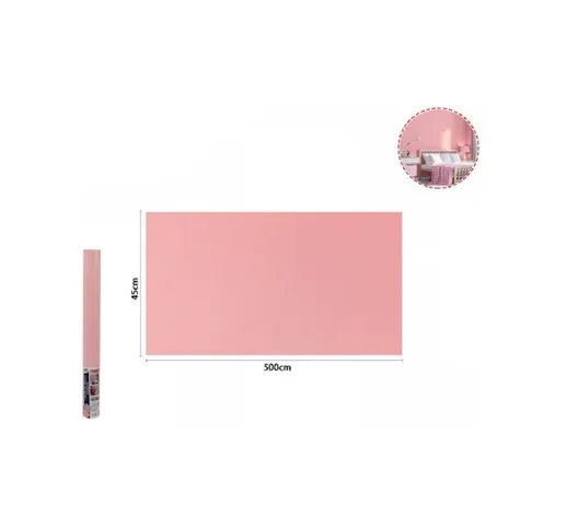 Trade Shop - Rotolo Pellicola Adesiva Colore Rosa 45cm x 5mt Per Mobili Carta Da Parati 71...