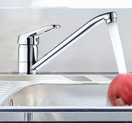 Rubinetto da cucina, miscelatore monocomando cromato girevole a 360°, rubinetto per lavabo...