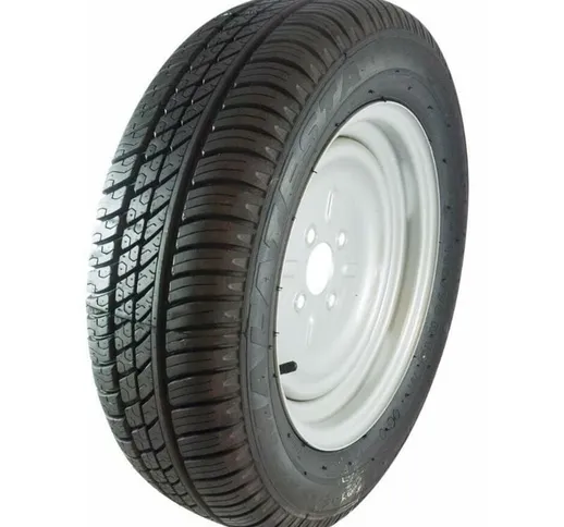 Ruota pneumatica ricoperta misura 205/60 R14" con cerchio in ferro a 5 fori. Portata 850kg...