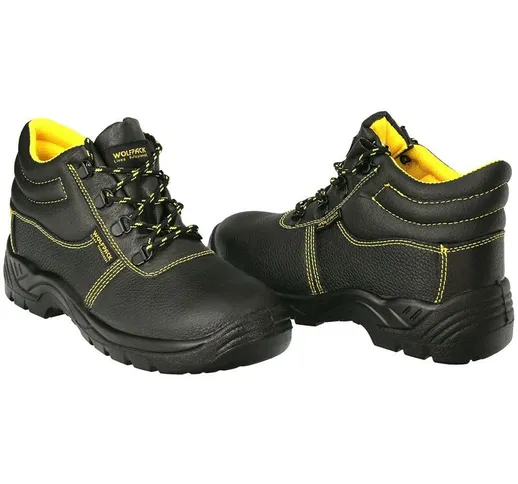 S3 Stivali di sicurezza in pelle nera Wolfpack Nº 41 Abbigliamento da lavoro, calzature di...