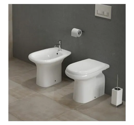 Sanitari filomuro orient Kit standard Orient (Bidet, vaso con scarico a pavimento, copriva...