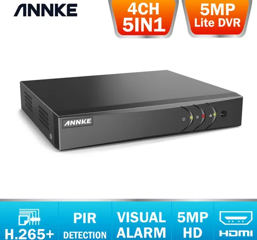  4 canali 5MP Lite ibrido 5-in-1 H.265 + videoregistratore DVR di sicurezza Supporta telec...