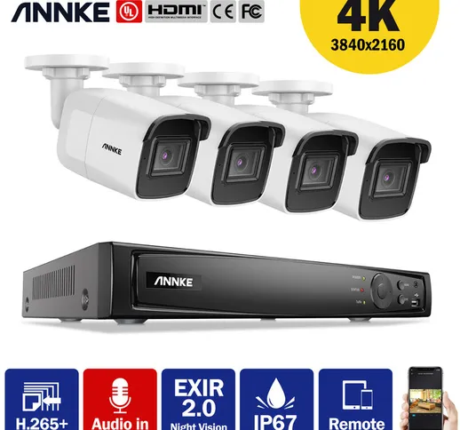 Kit di videosorveglianza  Sistema di telecamere di sicurezza NVR 4K Ultra HD PoE, NVR di s...