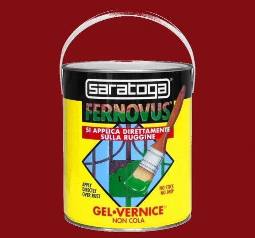 Vernice Antiruggine in Gel Fernovus, Brillante Rosso positano Brillante 2,5Lt - Saratoga