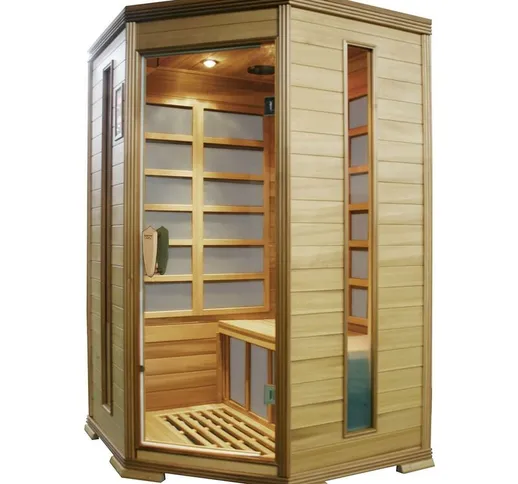 Sauna Finlandese ad Infrarossi 2-3 posti 120x118 cm in Legno di Cedro Canadese H184 Vorich...