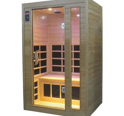 Sauna Finlandese ad Infrarossi 2 posti 120x97 cm in Hemlock Canadese H188 Vorich Gold Eco