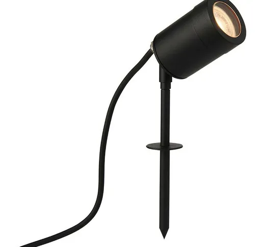 Saxby Lighting - Saxby Odyssey Spike per esterni in vernice nera satinata e vetro traspare...