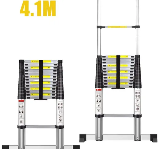 Scala telescopica,Scala pieghevole,4,1 Metro / i,Borsa per il trasporto GRATUITA,Barra sta...