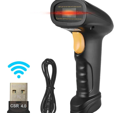 Scanner laser per codici a barre unidimensionale dual mode cablato Bluetooth + USB senza f...