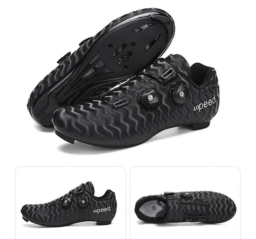 Scarpe da ciclismo da uomo Scarpe da spinning per bici da strada con tacchette compatibili...