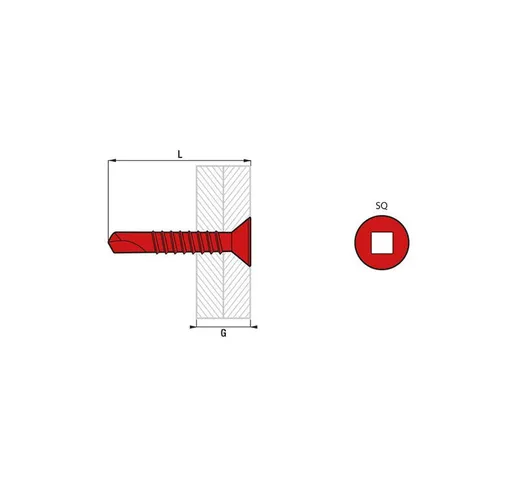 Scell-it - Scatola 250 Viti autofilettanti tfq Steel SQ2 - 4,8 x 38 mm - TFQ48038