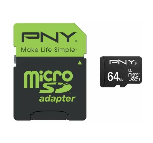 PNY MicroSD Performance 64GB 64GB MicroSDXC UHS-I Class 10 memoria flash