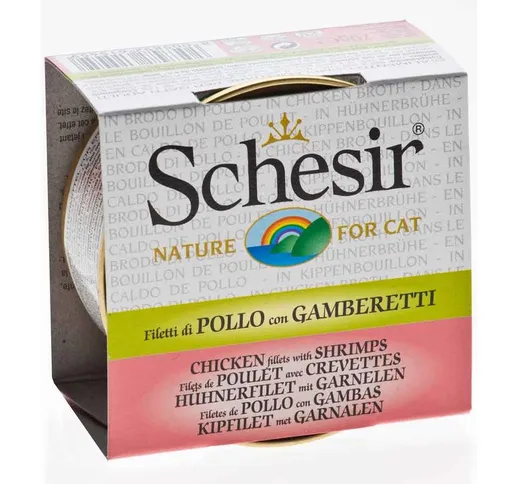  Filetti di Pollo con Gamberetti in brodo di cottura 70 g per gatti: 24 lattine x 70 g