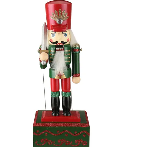 Schiaccianoci in legno bambola soldato vintage artigianato decorativo marionette natalizie...