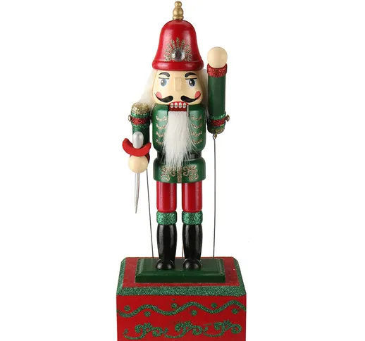Schiaccianoci in legno bambola soldato vintage artigianato decorativo marionette natalizie...