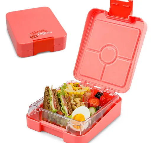 schmatzfatz junior, Snackbox, 4 Scomparti, 18 x 15 x 5 cm (LxAxP)