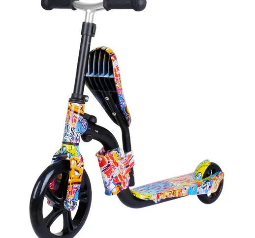 Scooter 2 in 1 e bici senza pedali per bambini Monopattino con ruote grandi Monopattino pi...