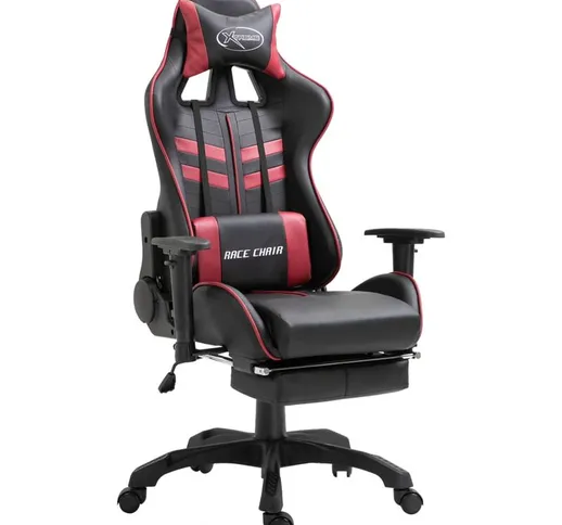 Sedia da Gaming con Poggiapiedi estraibile e altezza regolabile in Similpelle vari colori...