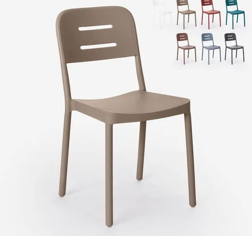 Sedia design in polipropilene moderno per bar cucina ristorante giardino Mose | Beige