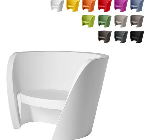 Sedia Design Moderno Poltrona A Pozzo Per Casa Bar Locali Rap Chair | Colore: Bianco - Sli...