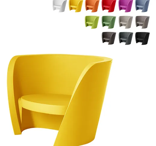 Sedia Design Moderno Poltrona A Pozzo Per Casa Bar Locali Rap Chair | Colore: Giallo - Sli...