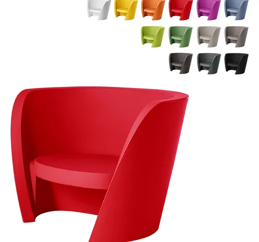 Sedia Design Moderno Poltrona A Pozzo Per Casa Bar Locali Rap Chair | Colore: Rosso - Slid...