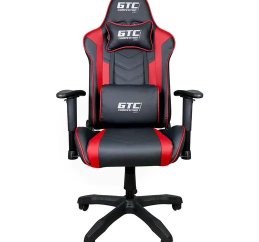 Sedia Gaming Professionale SimilPelle Reclinabile 180° Nero-Rosso