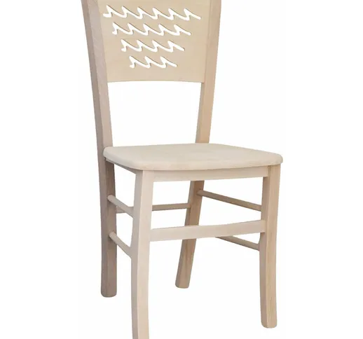 Okaffarefatto - Sedia in legno Capri grezza da verniciare con seduta in legno massello